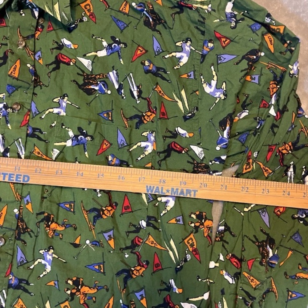 Tango Max RAAB Vintage Men’s Eques Polo Sports‎ Print XL Long Sleeve Button Down